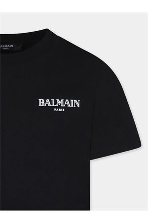 T-shirt con stampa logo BALMAIN PARIS KIDS | BW8P11Z0116930BC